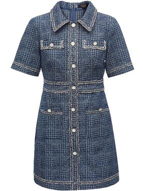 Vero Moda blue denim tweed dress